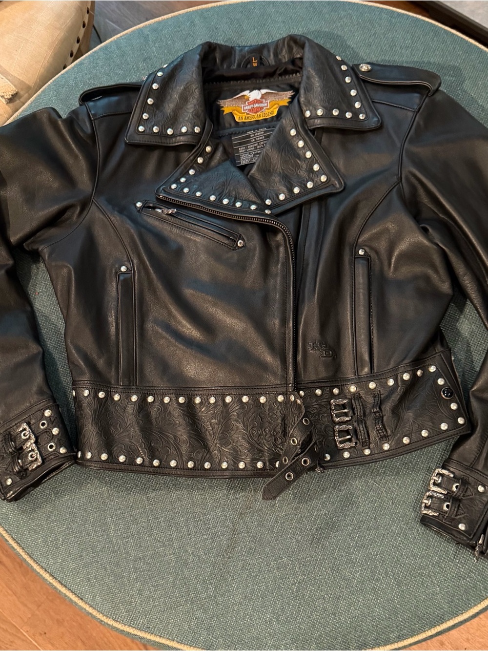 Harley-Davidson Black Studded Leather Moto Jacket